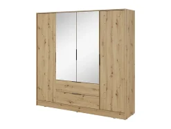 Armoire, chêne artisanal, 206 x 200 x 51 cm