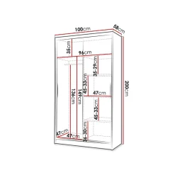 Armoire Closico Fractor IV, Nombre d'étagères: 4, 200x100x58cm