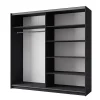 Armoire collection 200 cm 2 portes coulissantes avec miroir - gris graphite - Collection ARSALA