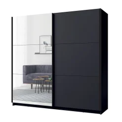 Armoire collection 200 cm 2 portes coulissantes avec miroir - gris graphite - Collection ARSALA