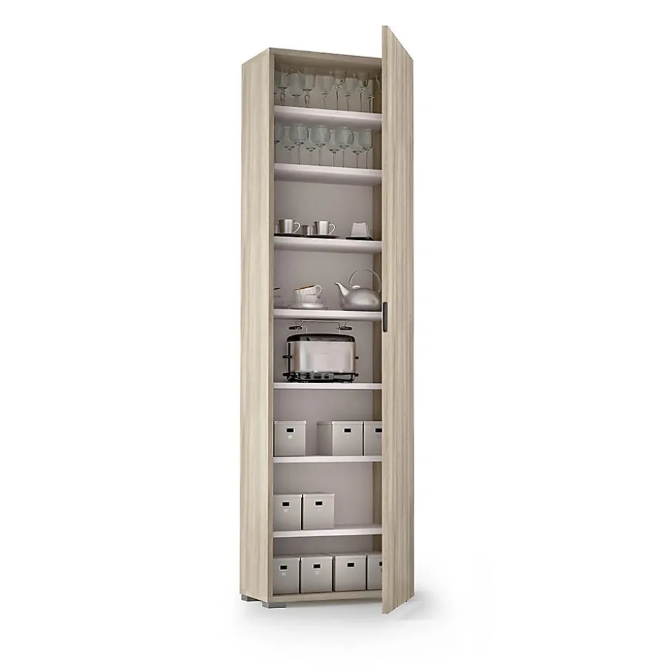 Armoire Colonne Multifonctionnelle Avec 1 Porte Effet Bois D'orme