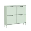 Armoire Commode à 4 abattants Meuble d'entrée Rangement pour Chaussures, FSR100-GR, SoBuy