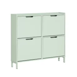 Armoire Commode à 4 abattants Meuble d'entrée Rangement pour Chaussures, FSR100-GR, SoBuy