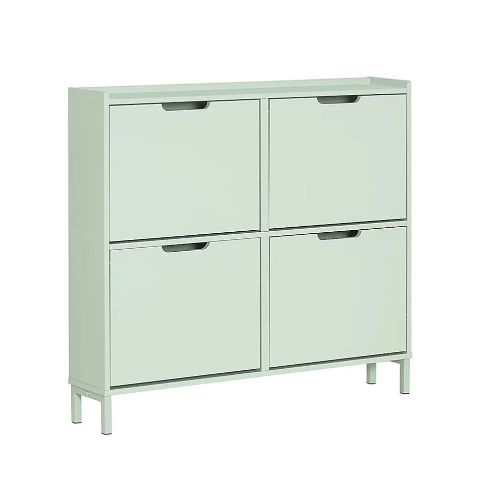 Armoire Commode à 4 abattants Meuble d'entrée Rangement pour Chaussures, FSR100-GR, SoBuy