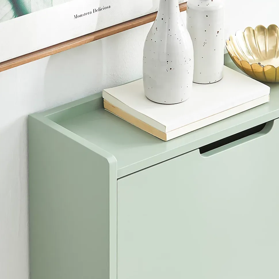 Armoire Commode à 4 abattants Meuble d'entrée Rangement pour Chaussures, FSR100-GR, SoBuy