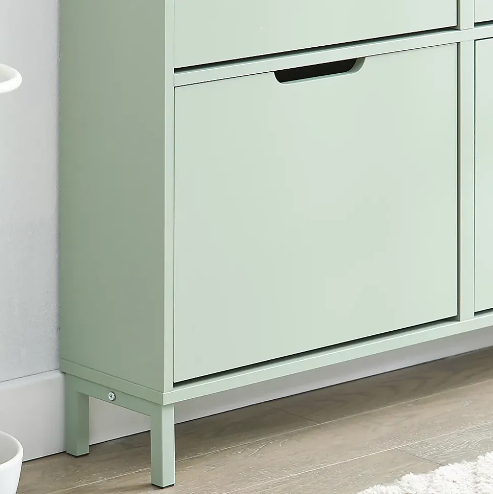 Armoire Commode à 4 abattants Meuble d'entrée Rangement pour Chaussures, FSR100-GR, SoBuy