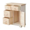 Armoire Commode Blanc Marron 4 Tiroirs 1 Porte Bois 70x60x30