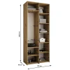 Armoire Como 4 a portes battantes H. 245 x L. 100 x P. 40, 2 portes