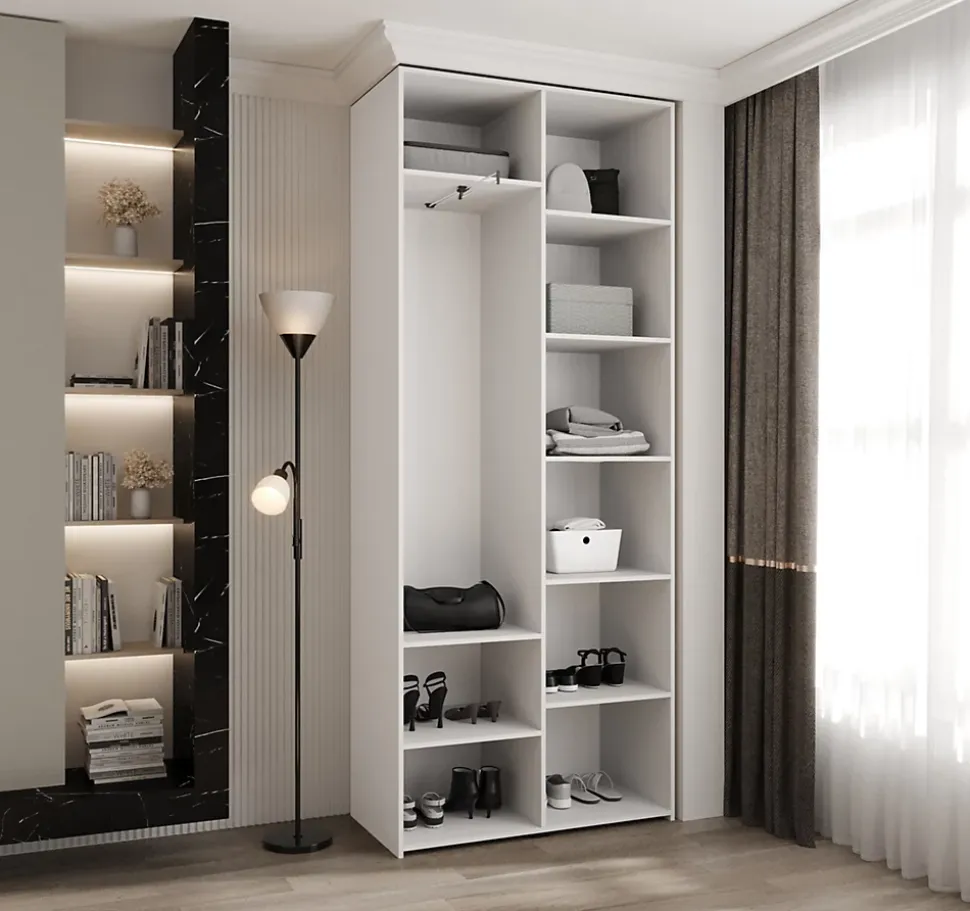 Armoire Como 4 a portes battantes H. 245 x L. 100 x P. 40, 2 portes