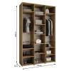 Armoire Como 4 a portes battantes H. 245 x L. 150 x P. 50, 3 portes