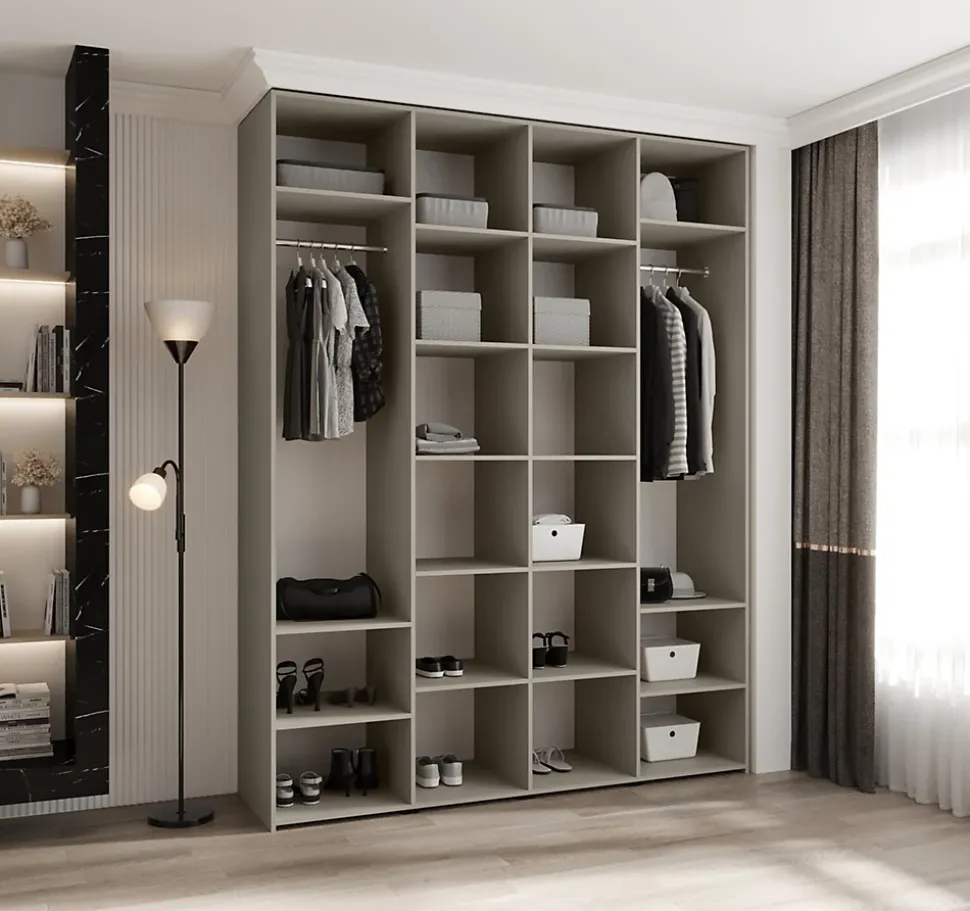 Armoire Como 4 a portes battantes H. 245 x L. 190 x P. 50, 4 portes