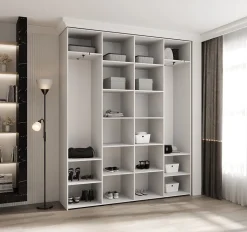 Armoire Como 4 a portes battantes H. 245 x L. 200 x P. 40, 4 portes