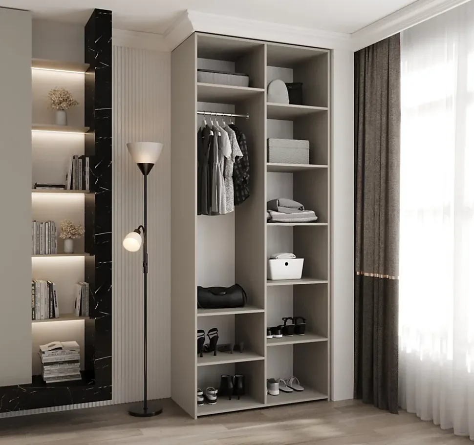 Armoire Como 3 a portes battantes H. 245 x L. 100 x P. 50, 2 portes