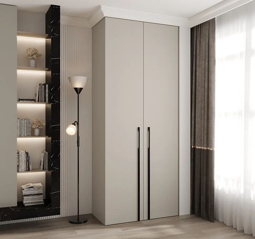 Armoire Como 3 a portes battantes H. 245 x L. 100 x P. 50, 2 portes