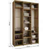 Armoire Como 4 a portes battantes H. 245 x L. 150 x P. 40, 3 portes