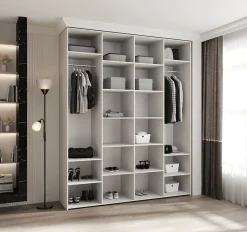 Armoire Como 1 a portes battantes H. 245 x L. 200 x P. 50, 4 portes