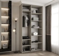 Armoire Como 4 a portes battantes H. 245 x L. 120 x P. 50, 3 portes
