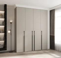 Armoire Como 3 a portes battantes H. 245 x L. 200 x P. 50, 4 portes