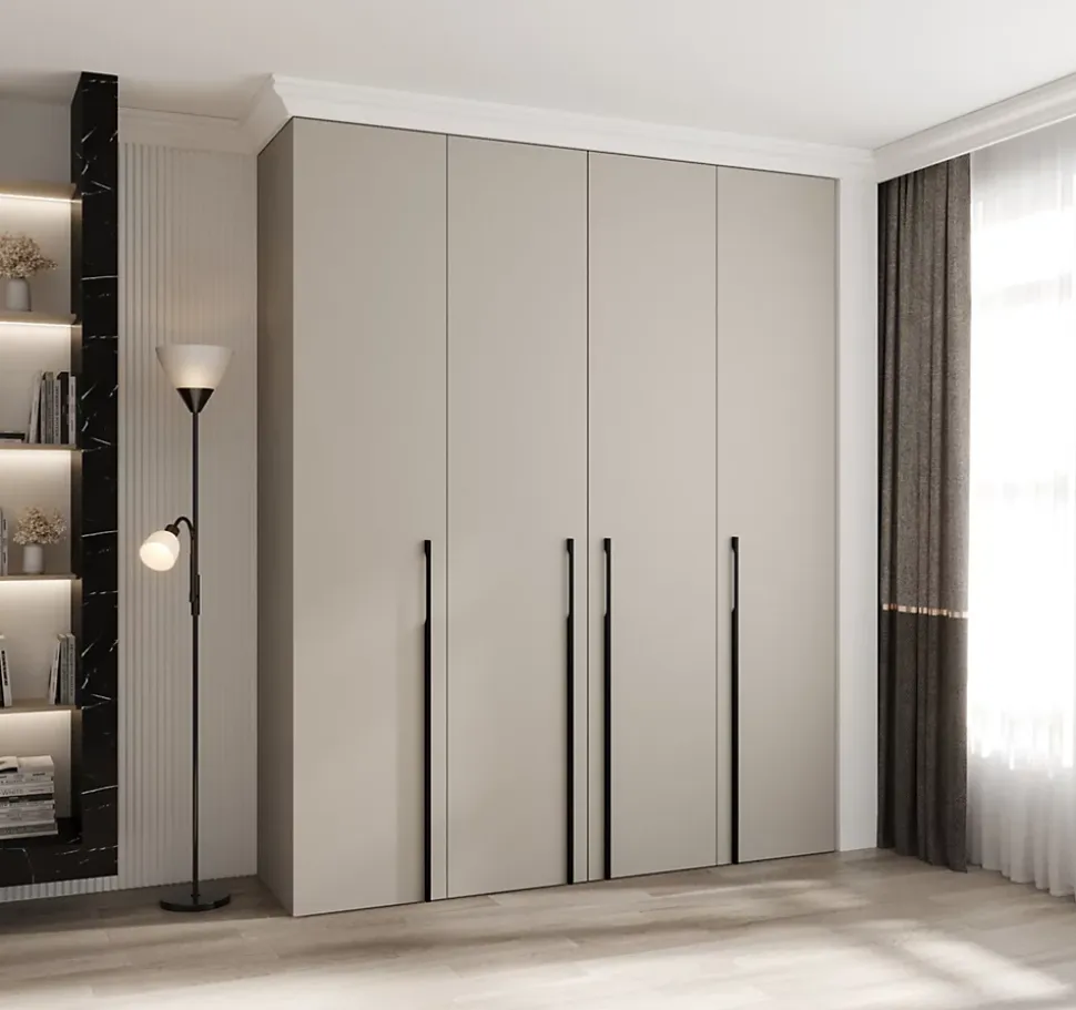 Armoire Como 3 a portes battantes H. 245 x L. 200 x P. 50, 4 portes