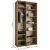 Armoire Como 2 a portes battantes H. 245 x L. 130 x P. 50, 3 portes