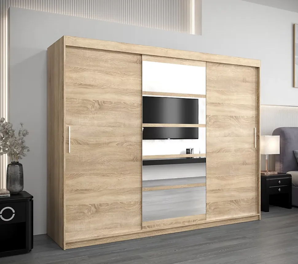 Armoire coulissante Roma 1 250, profondeur 62 sonoma