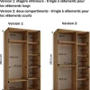 Armoire Dakota 4 a portes coulissantes 130/60/235,2 portes