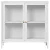 Armoire Dalby en Acier Blanc avec 2 Portes Vitrées - Dimensions 80x35x80 cm