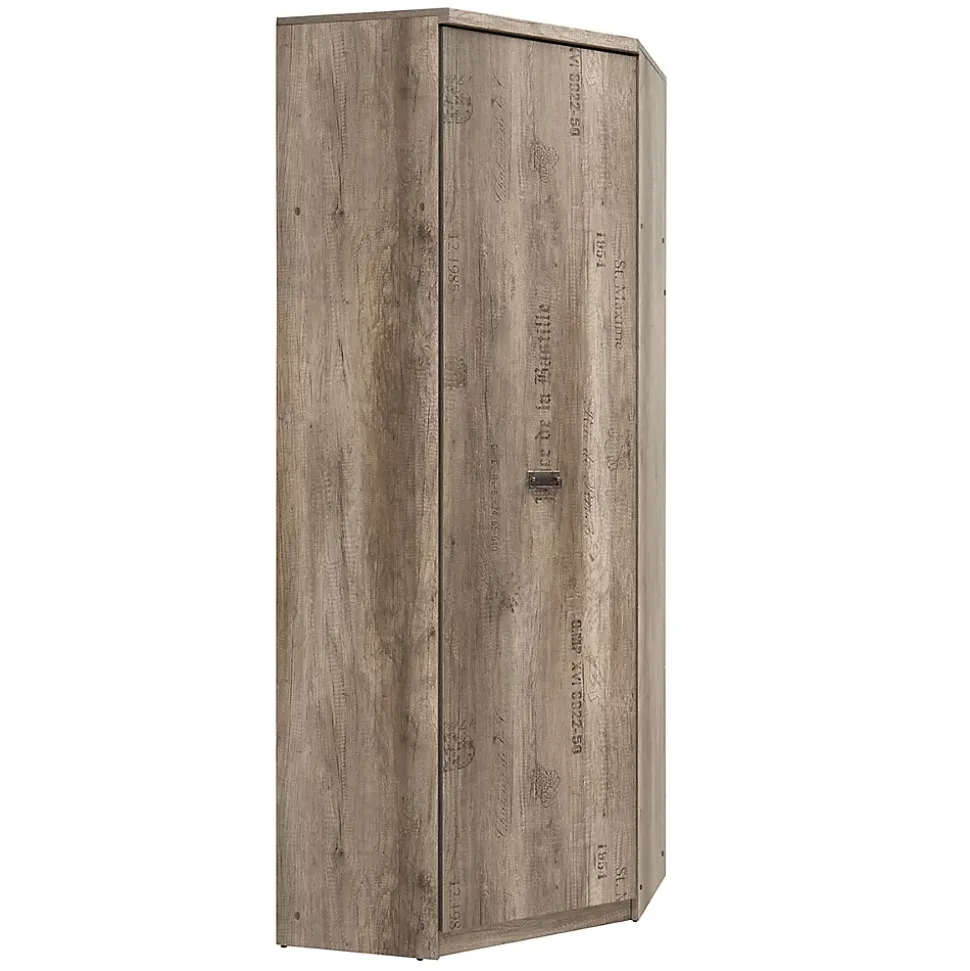 Armoire d'angle 1 porte Abel Bois et Gris