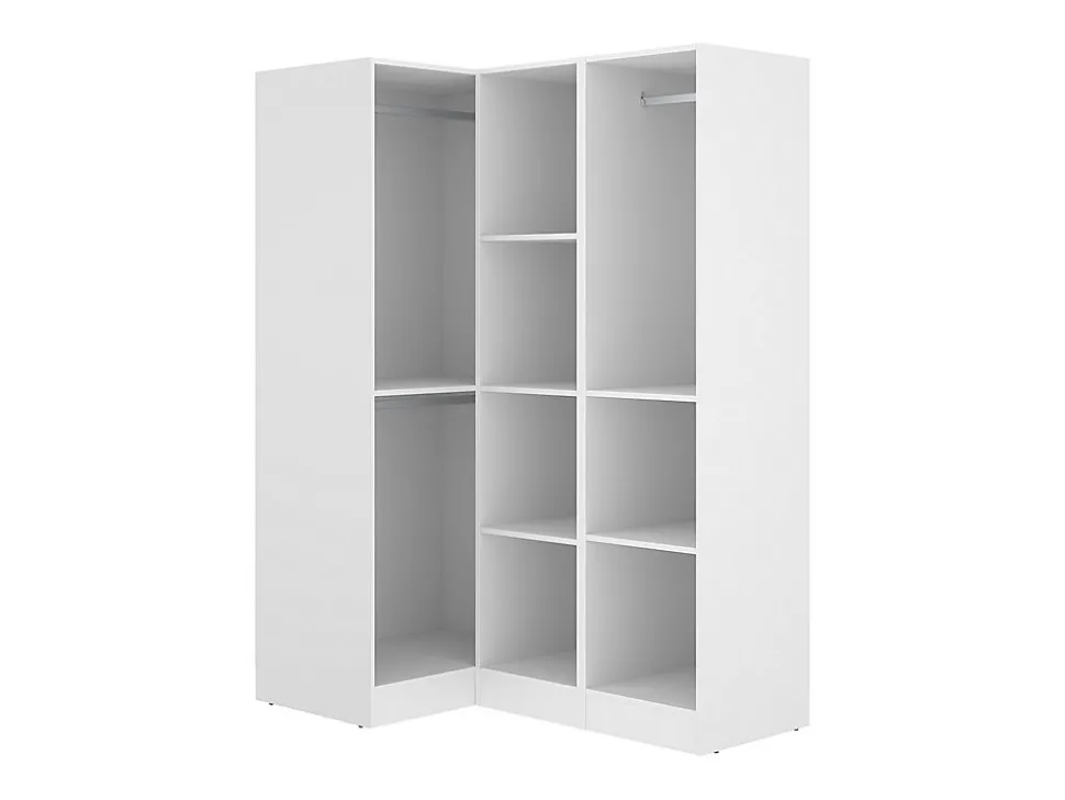 Armoire d'angle 3 portes - L132 cm - Blanc - LISTOWEL