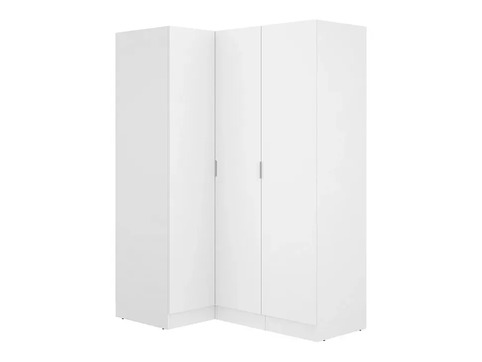 Armoire d'angle 3 portes - L132 cm - Blanc - LISTOWEL