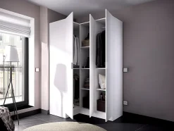 Armoire d'angle 3 portes - L132 cm - Blanc - LISTOWEL