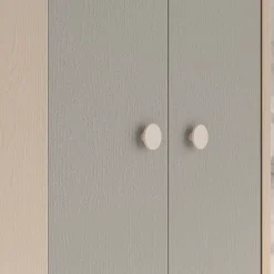 Armoire d'angle 2 portes Alycia Beige et Gris