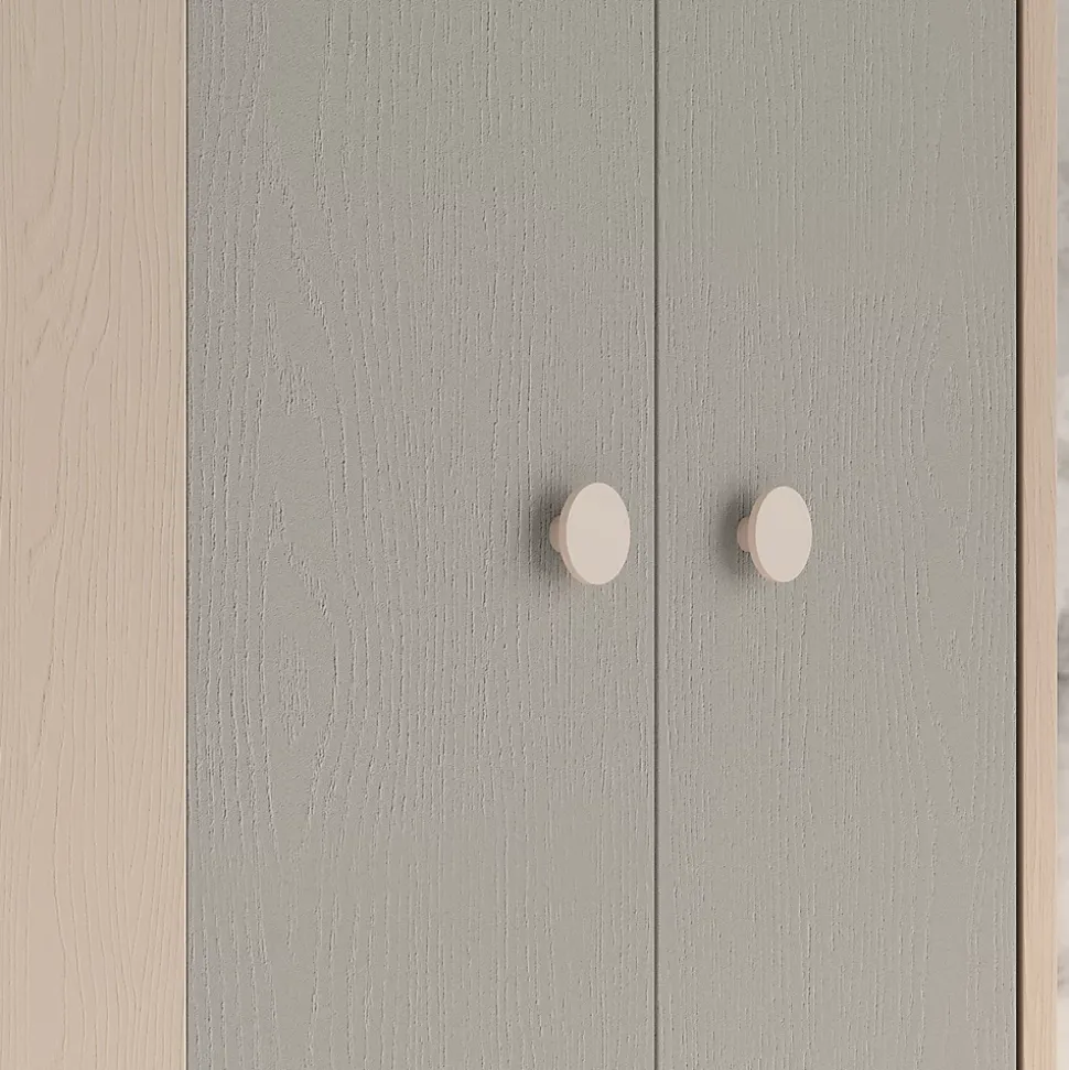 Armoire d'angle 2 portes Alycia Beige et Gris