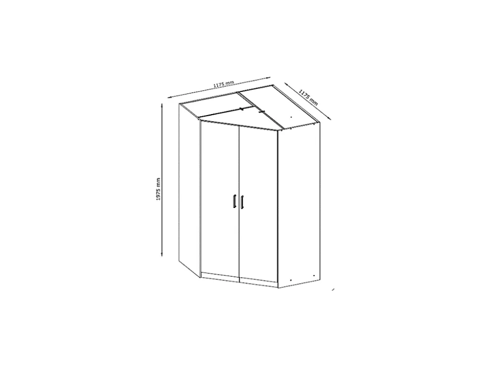 Armoire d'angle 5 portes et 6 tiroirs - L254 cm - Blanc - BELOMY