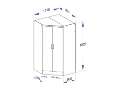 Armoire d'angle 8 portes et 2 tiroirs - L263 cm - Blanc - FEOVA