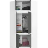 Armoire d'angle avec surmeuble AKORD S100 Blanche 100 cm 6 portes façade Gris Graphite 100x50x235 cm