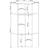 Armoire d'angle avec surmeuble AKORD S100 Chêne Craft 100 cm 6 portes 100x50x235 cm