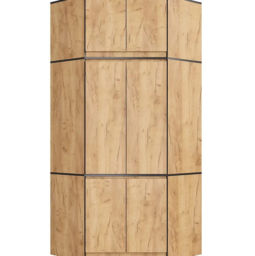 Armoire d'angle avec surmeuble AKORD S100 Chêne Craft 100 cm 6 portes 100x50x235 cm
