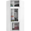 Armoire d'angle avec surmeuble AKORD S100 Blanche 100 cm 6 portes façade Blanche 100x50x235 cm