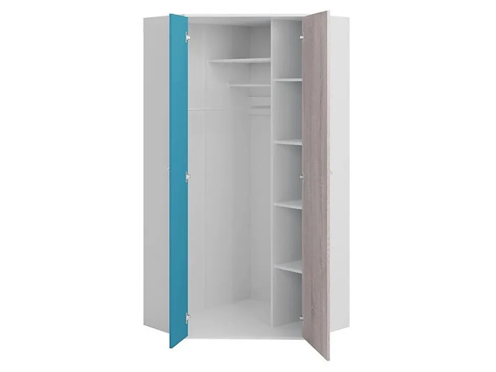 Armoire d'angle Camteso 100, Nombre d'étagères: 5, 190x90x90cm