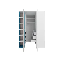 Armoire d'angle Camteso 113, Nombre d'étagères: 12, 190x135x135cm