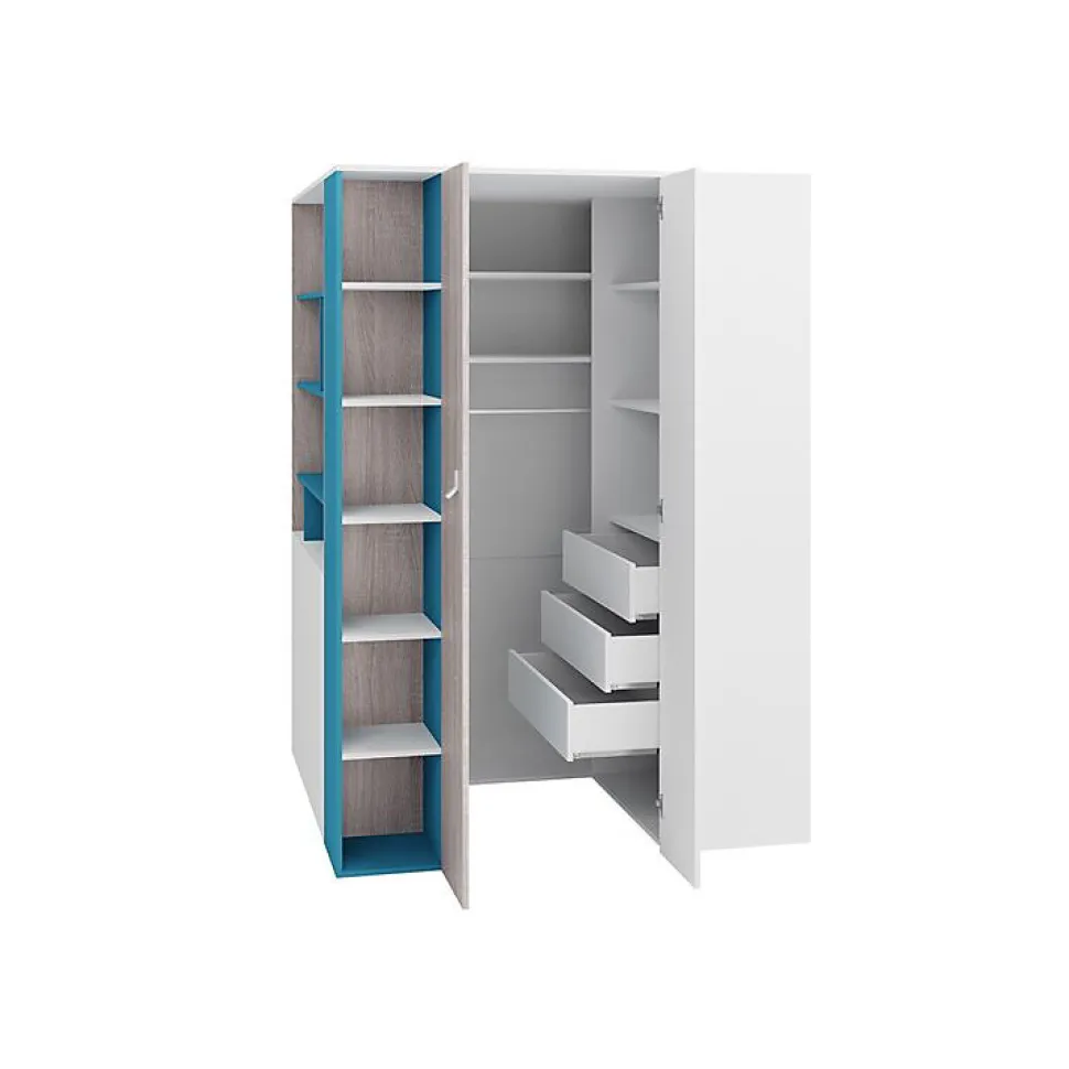Armoire d'angle Camteso 113, Nombre d'étagères: 12, 190x135x135cm