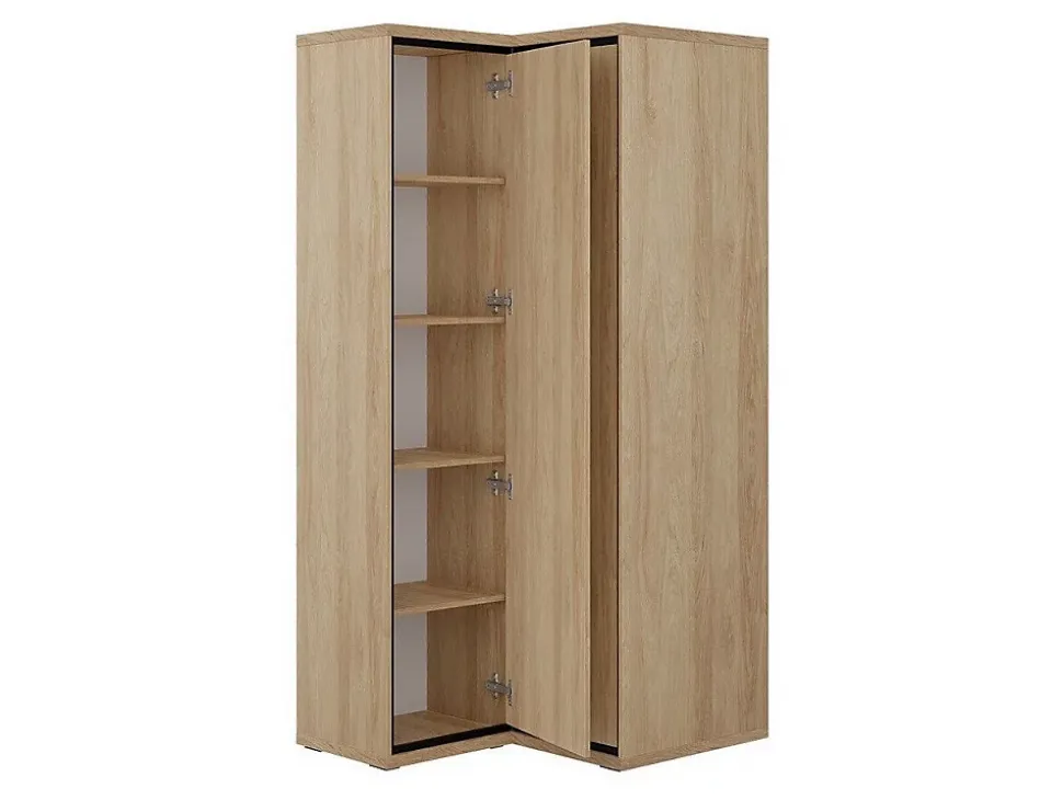 Armoire d'angle Etrmoni 110, Nombre d'étagères: 5, 197x103x85cm