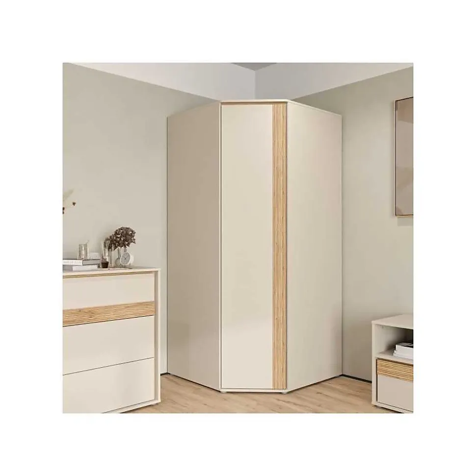 Armoire d'angle FORTE WEXS811-M820 sable chene 92,2x92,2x193,7 cm