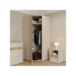 Armoire d'angle FORTE WEXS811-M820 sable chene 92,2x92,2x193,7 cm