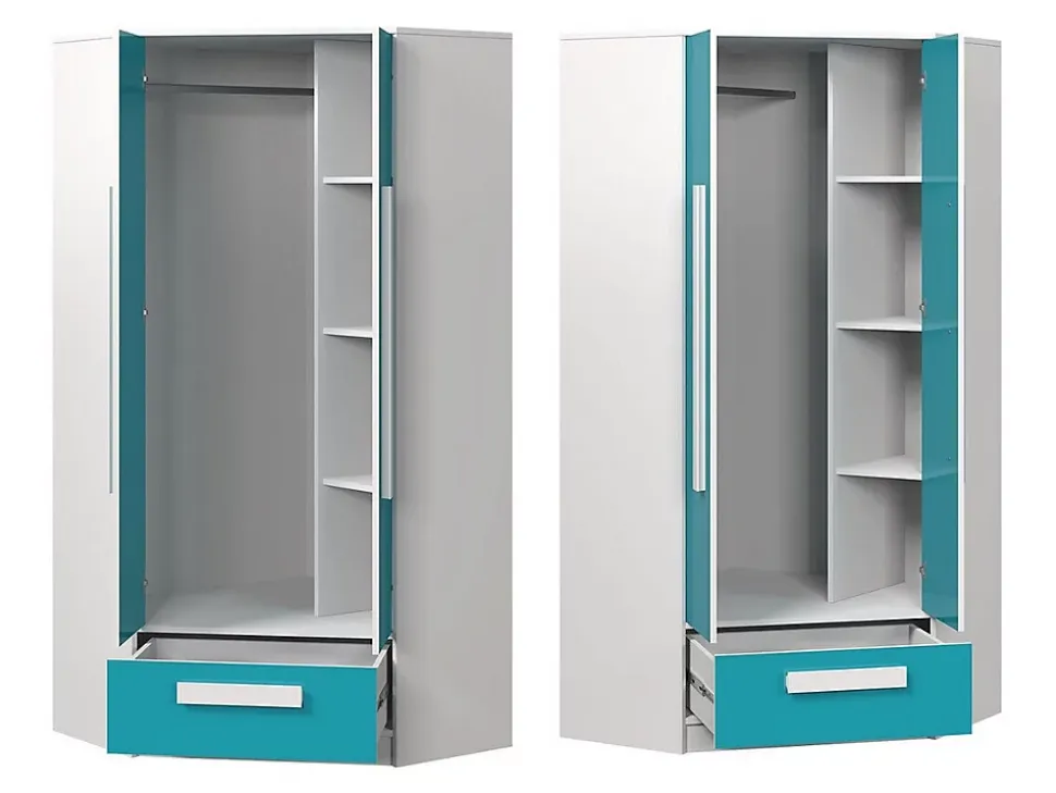 Armoire d'angle Merevari 103, Nombre d'étagères: 3, 191x87x87cm