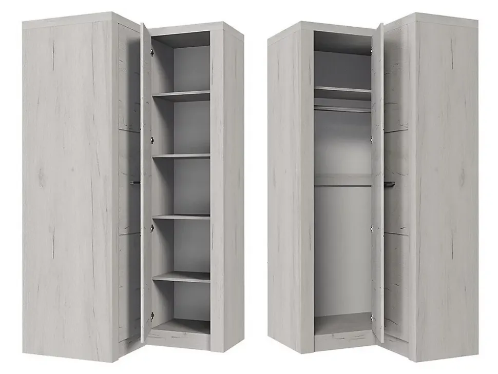 Armoire d'angle Serfeno 110, Nombre d'étagères: 5, 192x106x90cm