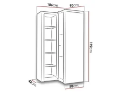Armoire d'angle Serfeno 111, Nombre d'étagères: 5, 192x106x90cm