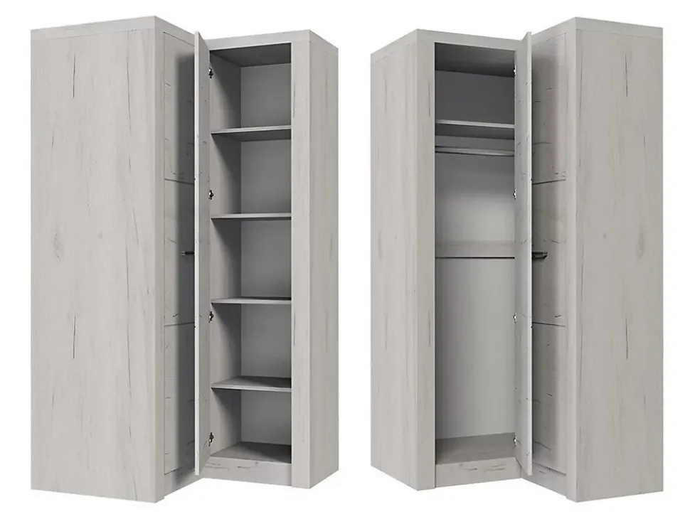 Armoire d'angle Serfeno 110, Nombre d'étagères: 5, 192x106x90cm