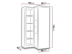 Armoire d'angle Serfeno 111, Nombre d'étagères: 5, 192x106x90cm